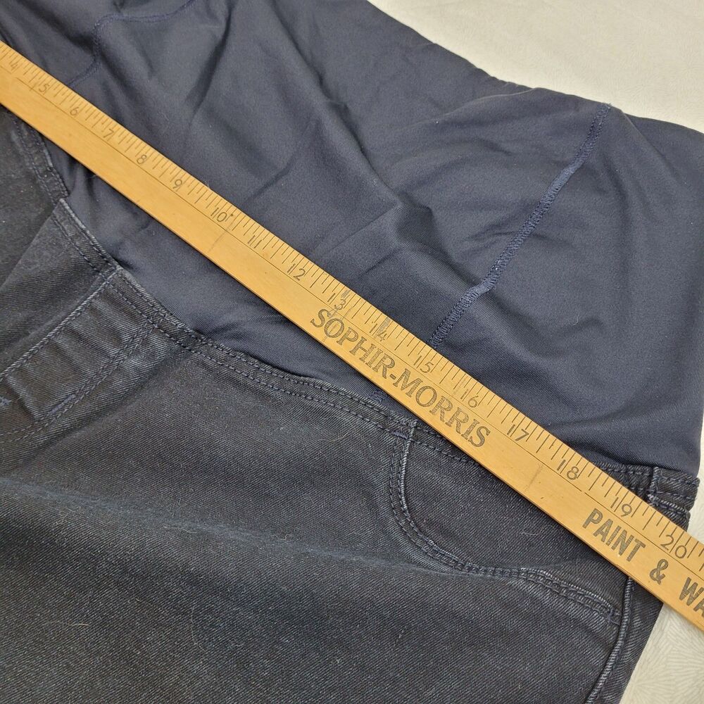 Isabel Maternity Bermuda Shorts Women's 18 Black Denim Belly Band Cotton Blend - Picture 5 of 11